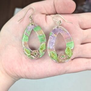 Patterned Rose Earrings